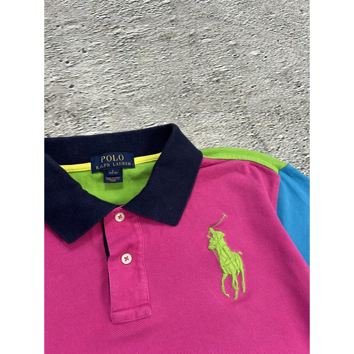 Polo Ralph Lauren vintage pink polo T-shirt big pony multicolor