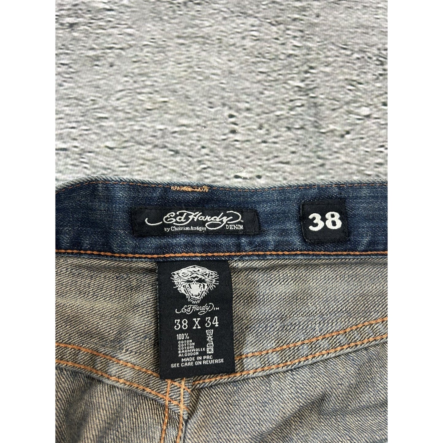 Ed Hardy Christian Audigier vintage jeans big logo pants