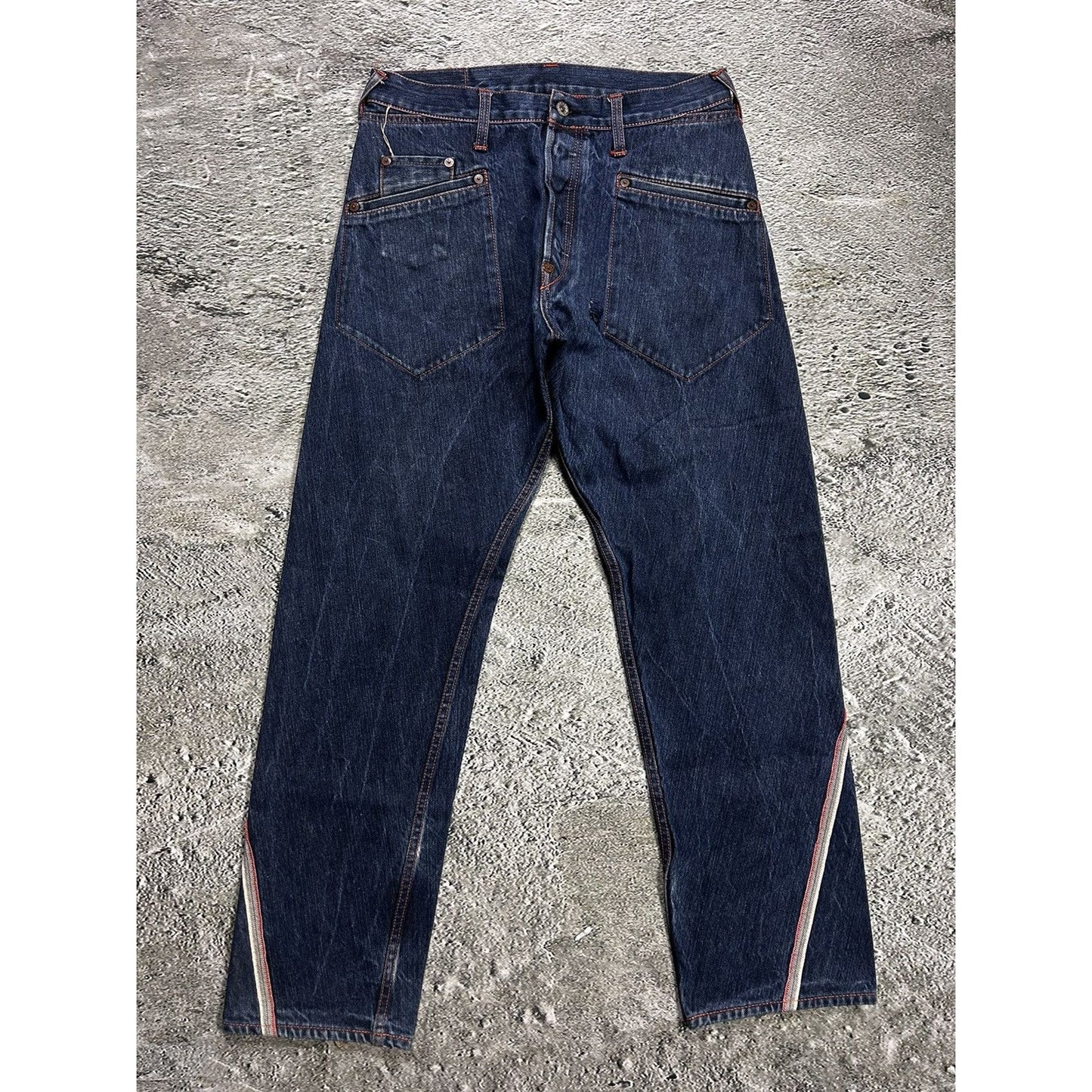 Evisu jeans vintage inside out selvedge white red