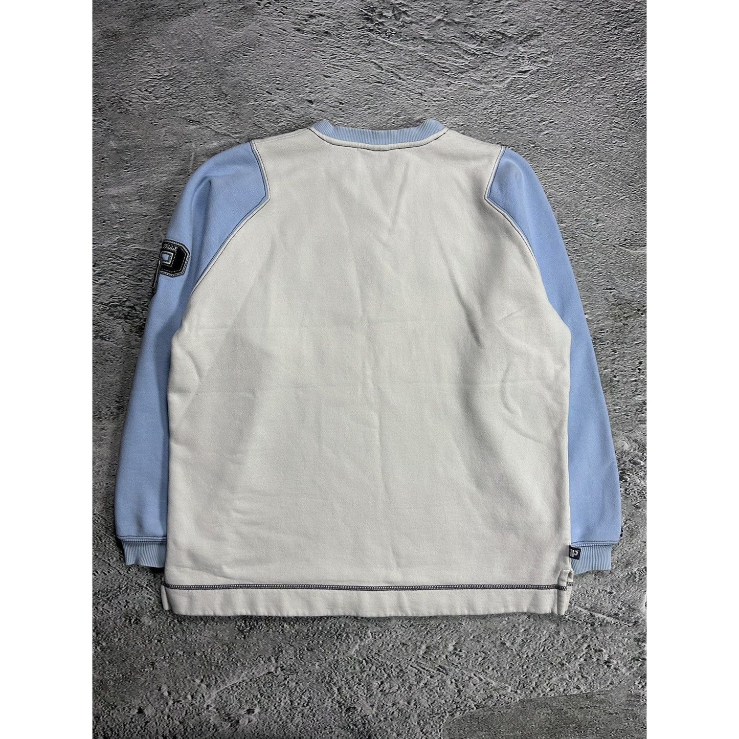 Pelle Pelle sweatshirt big logo 90s beige blue crewneck