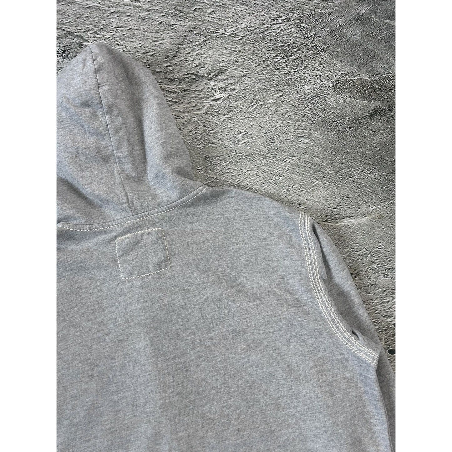 True Religion vintage grey zip hoodie white thick stitching