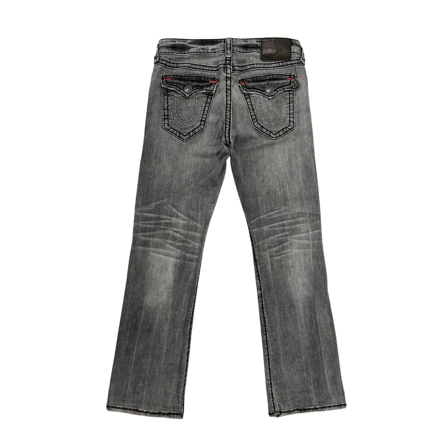 True Religion jeans grey black stitching Ricky Y2K
