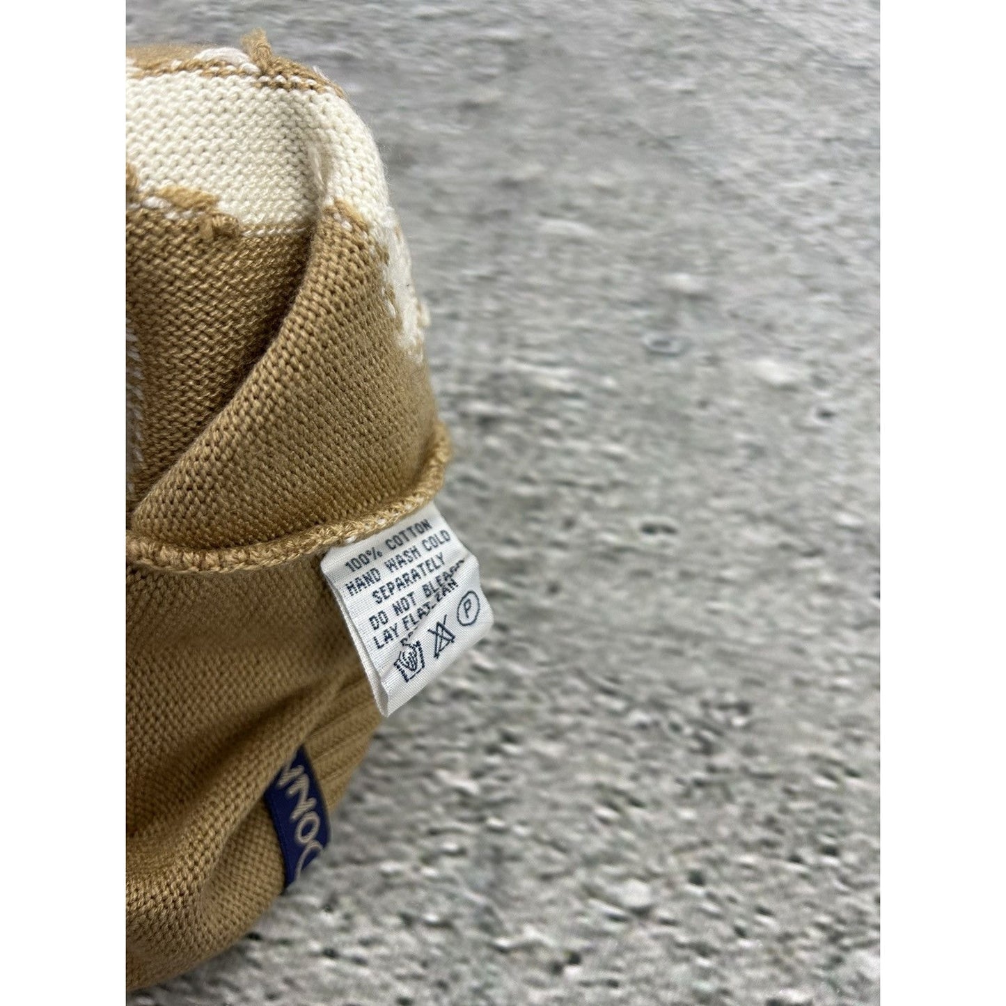 Evisu Donna beanie Y2K seagull big Logo beige white