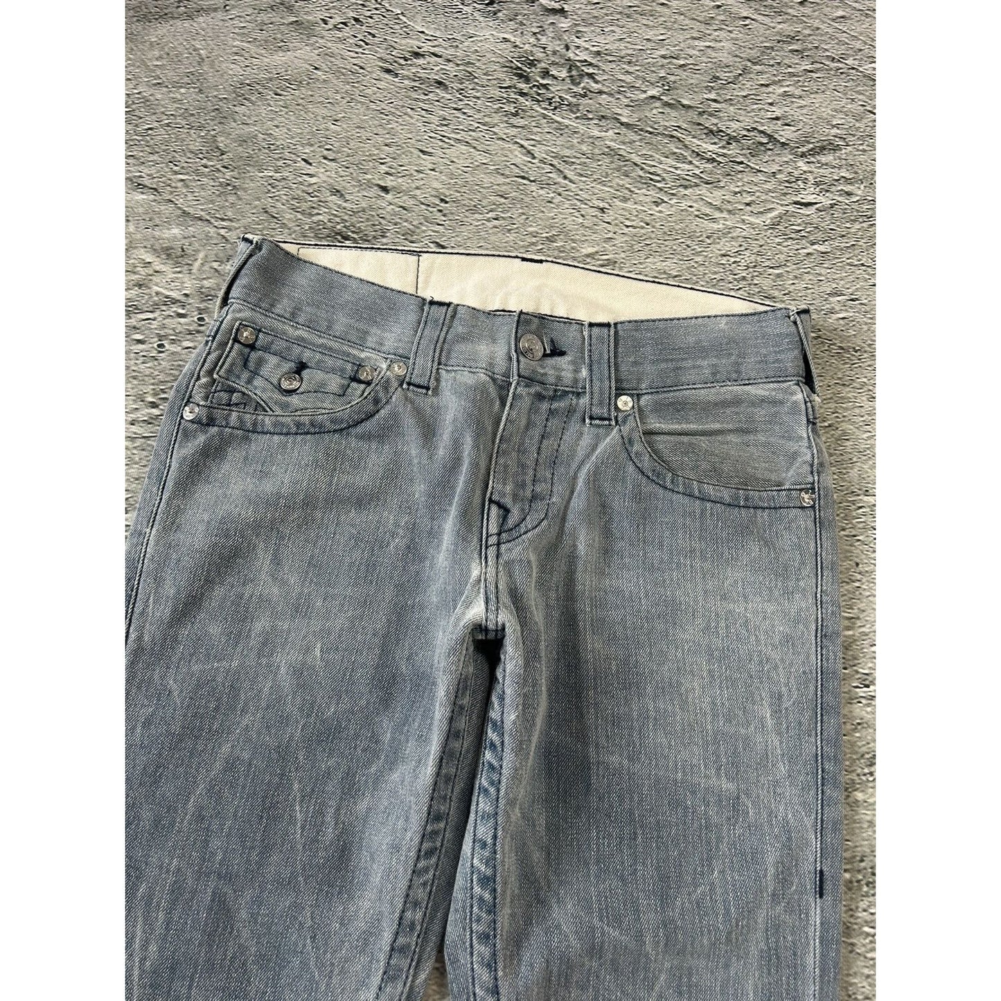 True Religion grey jeans contrast stitching Y2K straight