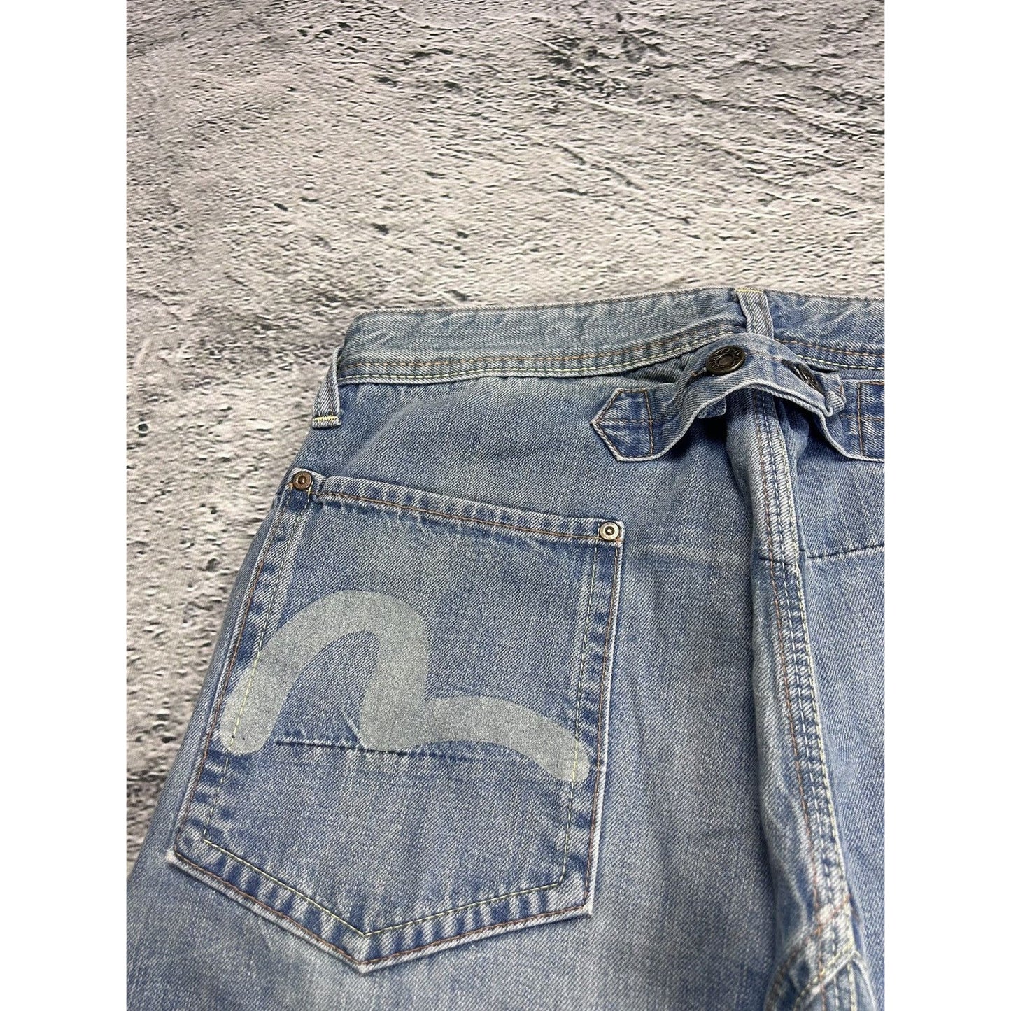 Evisu EU ED jeans vintage denim pants cargo baby blue Y2K