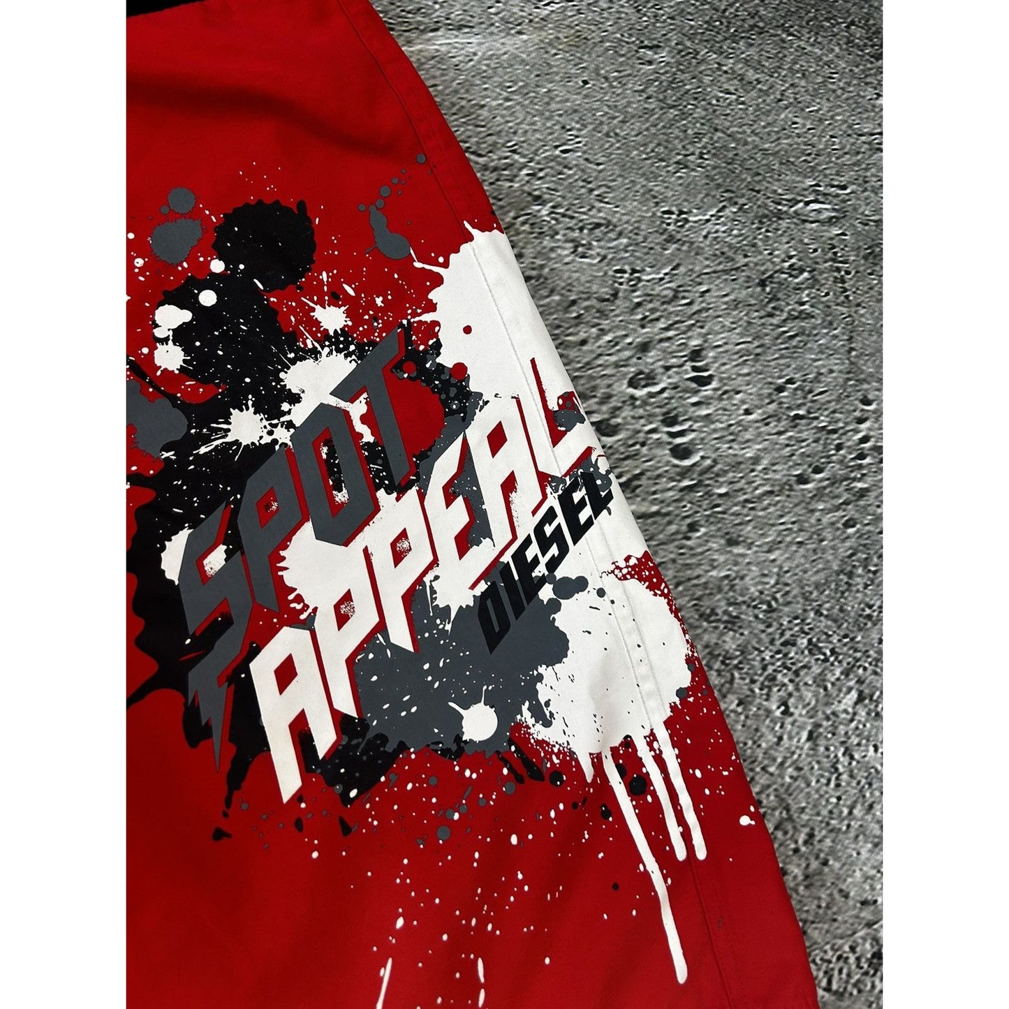Diesel shorts black Y2K vintage fullprint graffiti surf red
