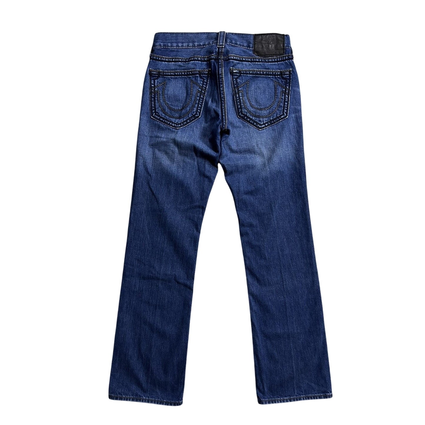 True Religion navy jeans black thick stitching Bobby