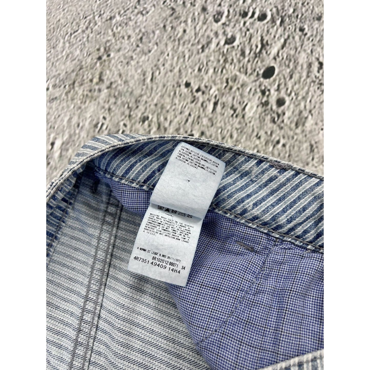 Galliano mini denim skirt striped blue