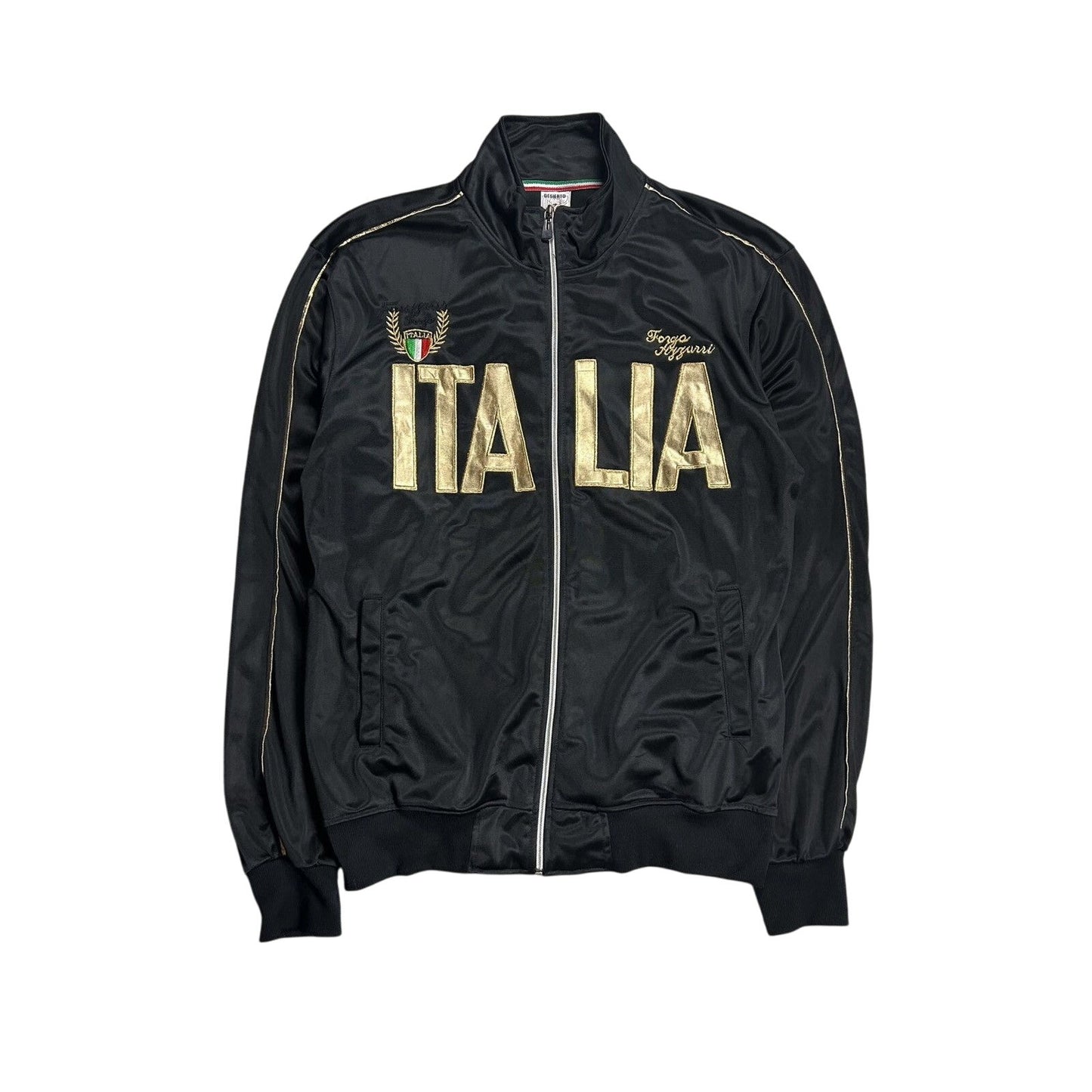 Italia zip sweatshirt vintage Y2K big logo black gold Italy