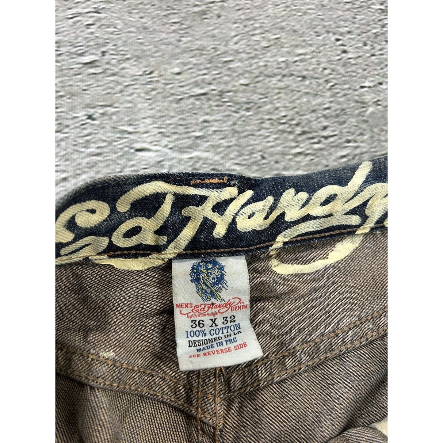 Ed Hardy Christian Audigier vintage jeans big logo pants