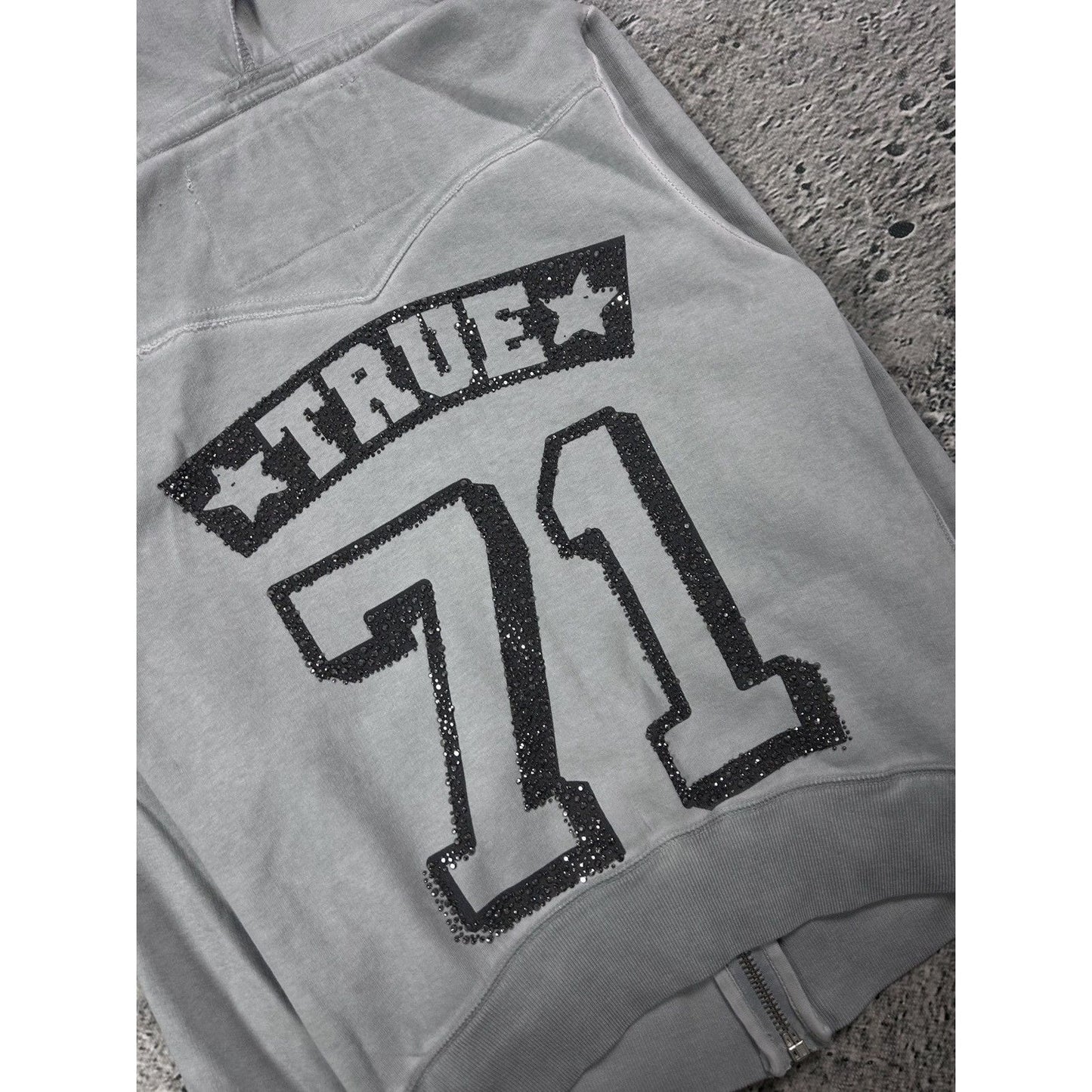True Religion vintage zip hoodie grey gems 71 Y2K