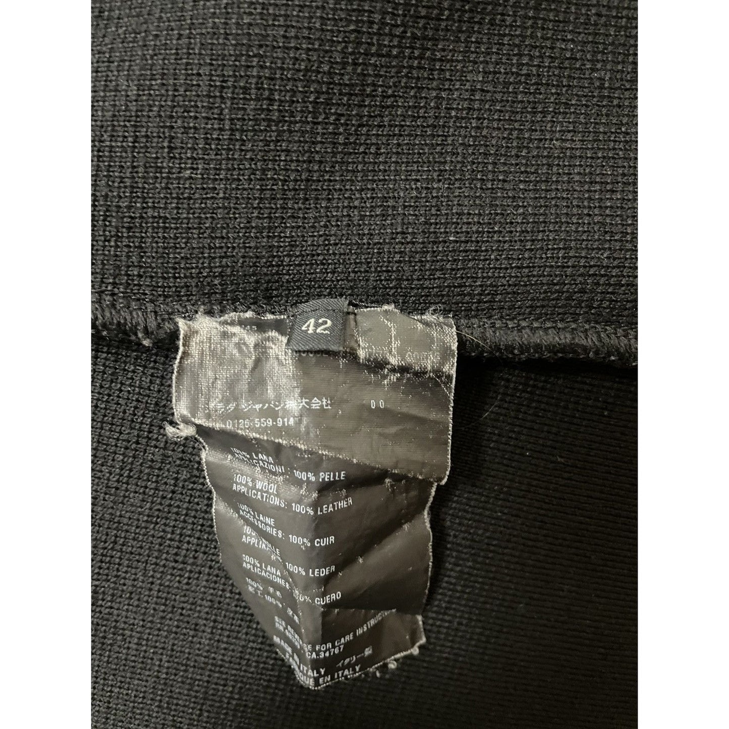 Prada big logo wool zip knit sweter nylon pull-over