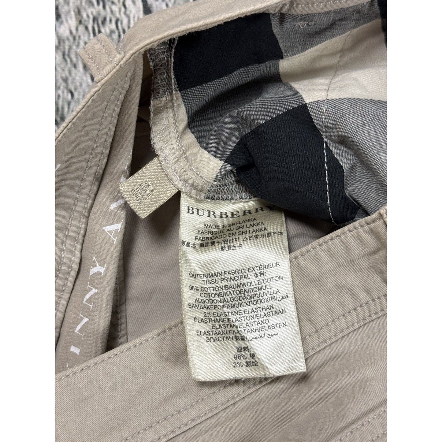 Burberry skinny cargo pants beige Brit