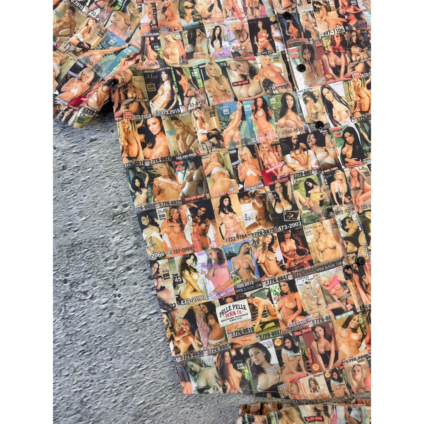 Pelle Pelle Playboy style vintage fullprint shirt shorts set