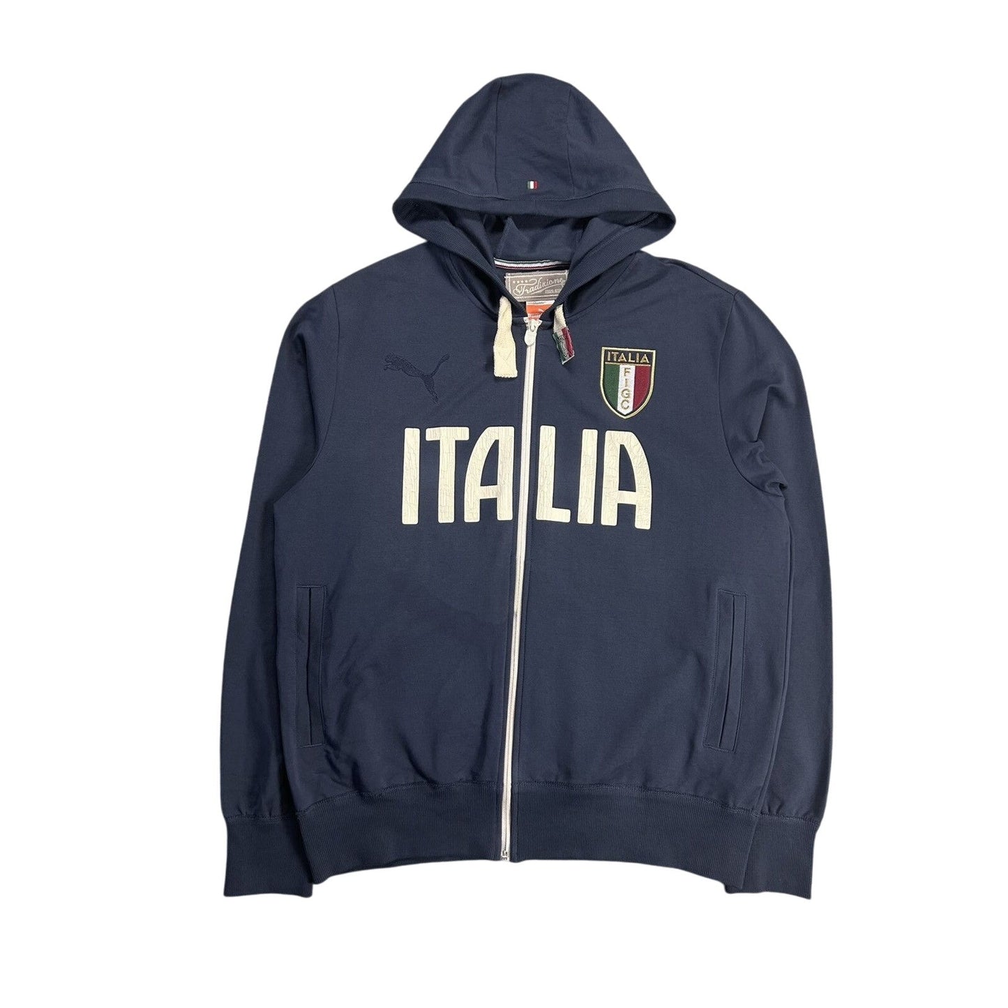 Puma Italia zip hoodie vintage Y2K big logo navy blue Italy
