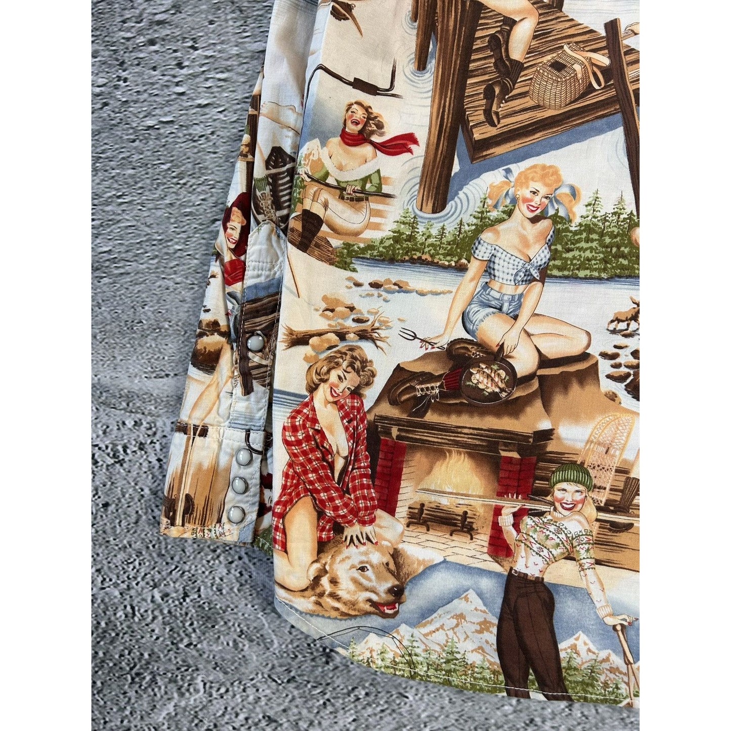 Evisu shirt button-up playboy style sexy fullprint