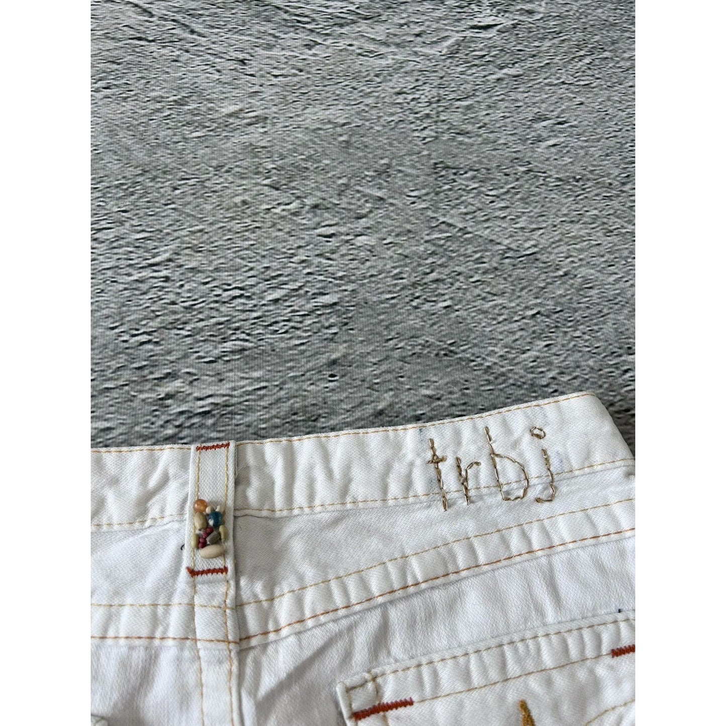 True Religion vintage mini skirt denim white