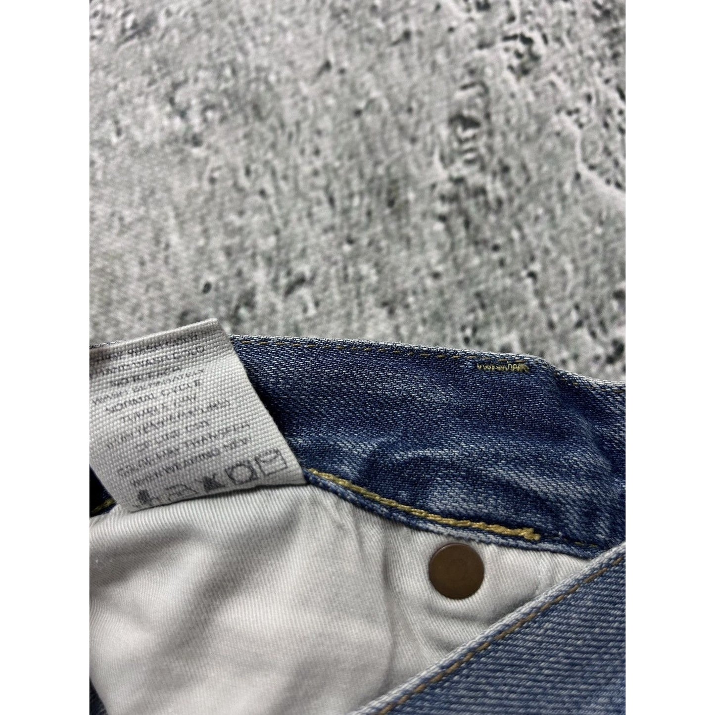 Evisu Genes jeans vintage denim baby blue white seagull Y2K