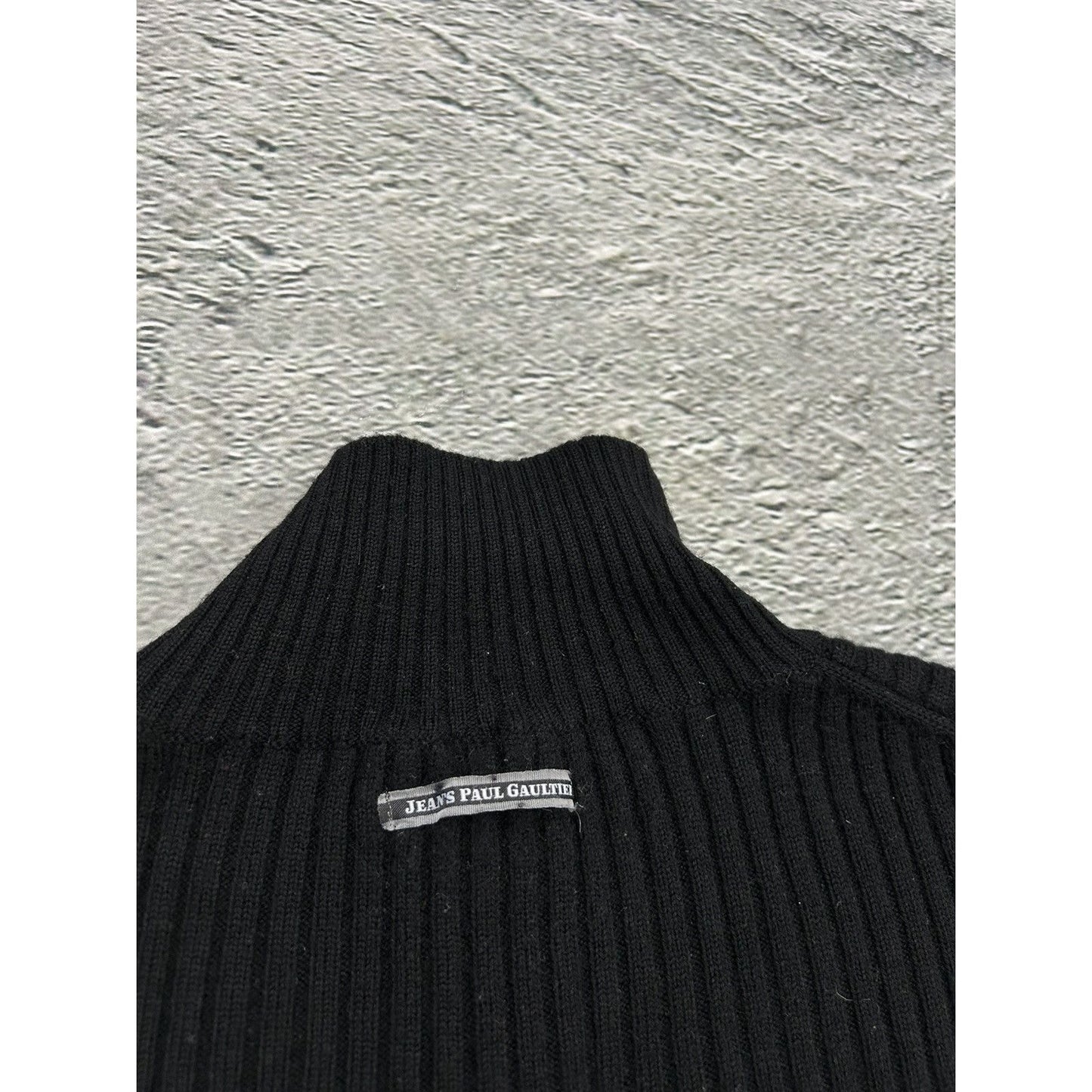 Jean Paul Gaultier Jeans Sweater halfzip turtleneck black
