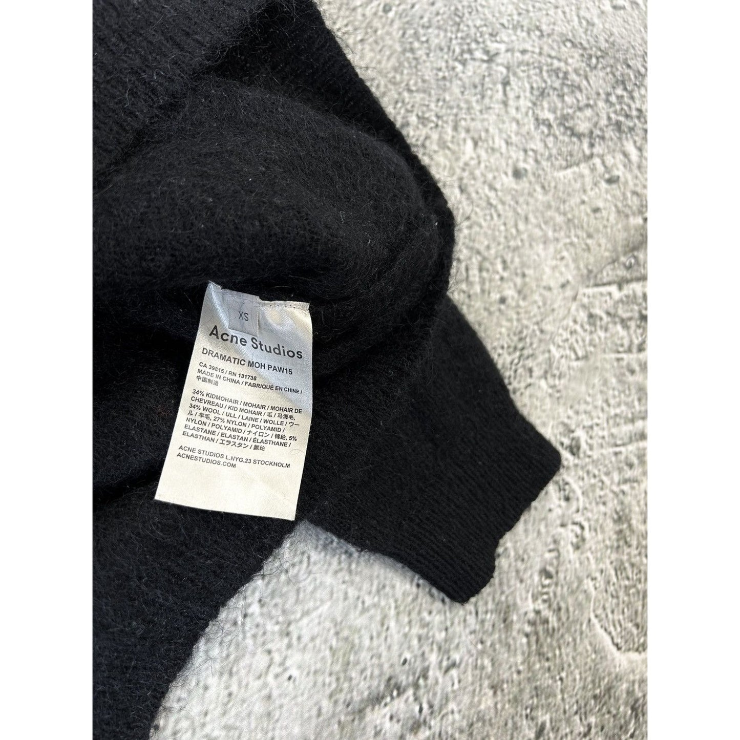 Acne Studios mohair sweater dramatic moh paw15 black