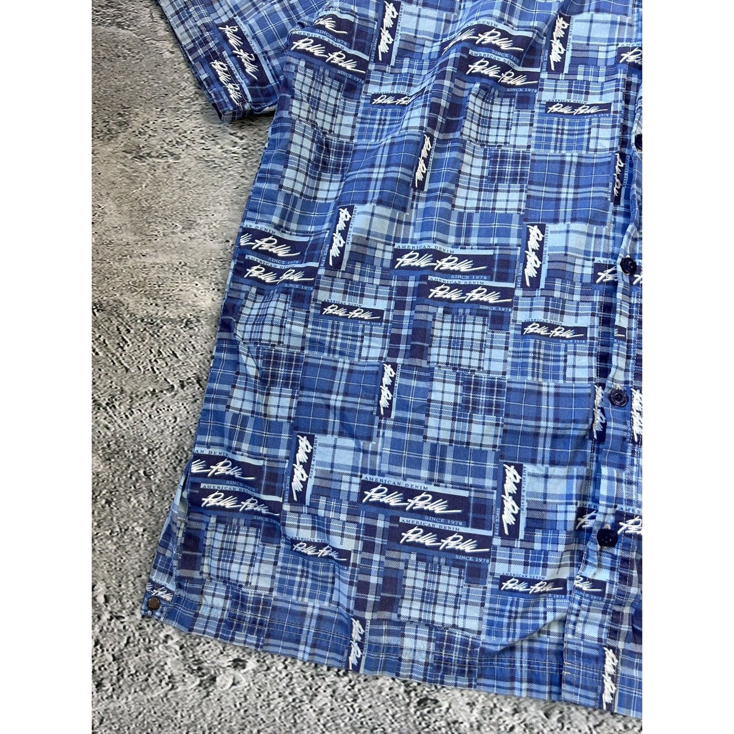 Pelle Pelle shirt vintagr full print button up blue