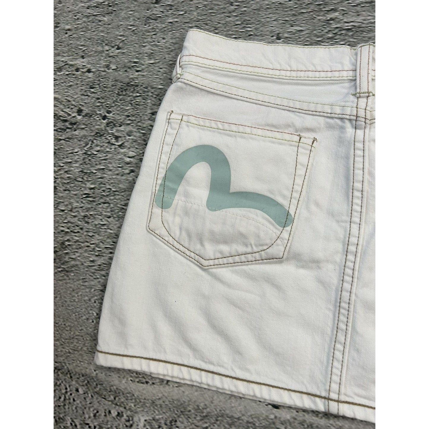 Evisu x Puma vintage white skirt mint seagulls Y2K