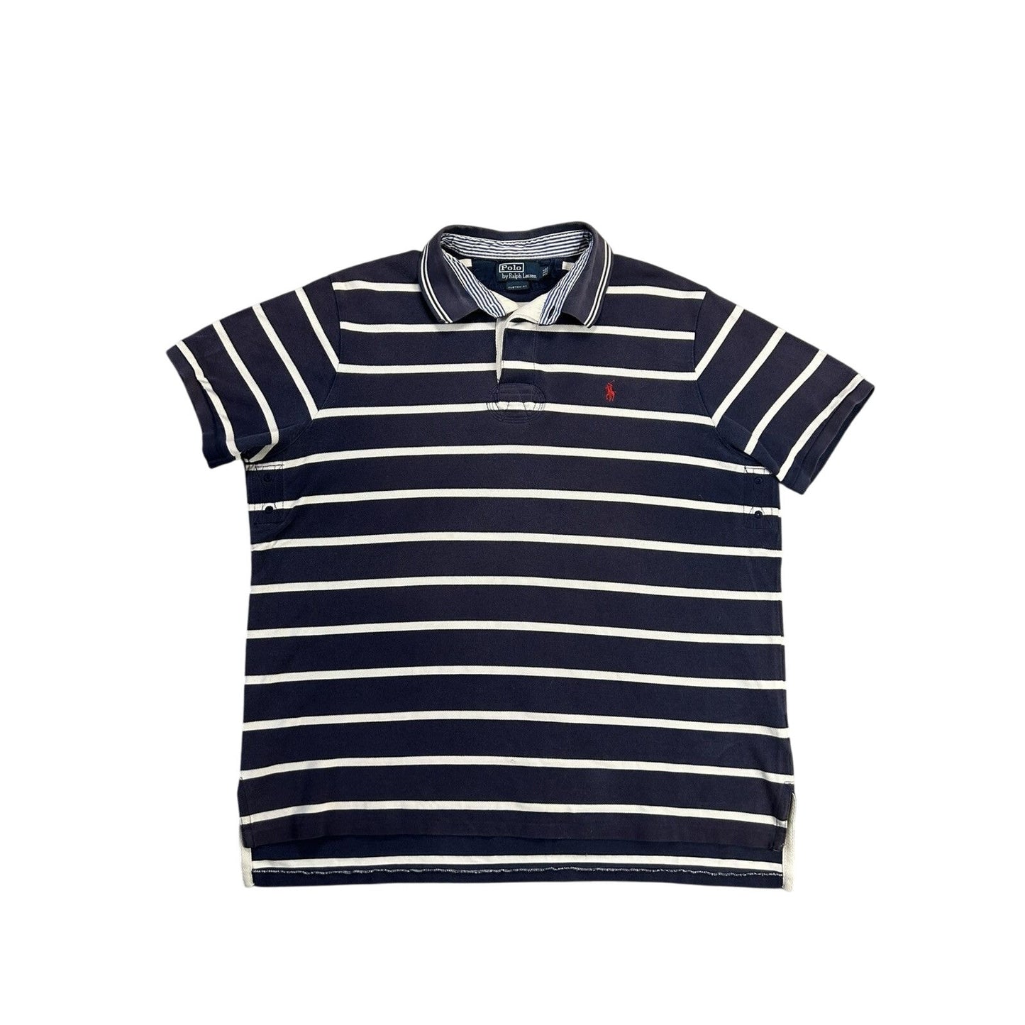 Polo Ralph Lauren striped polo shirt navy white small pony