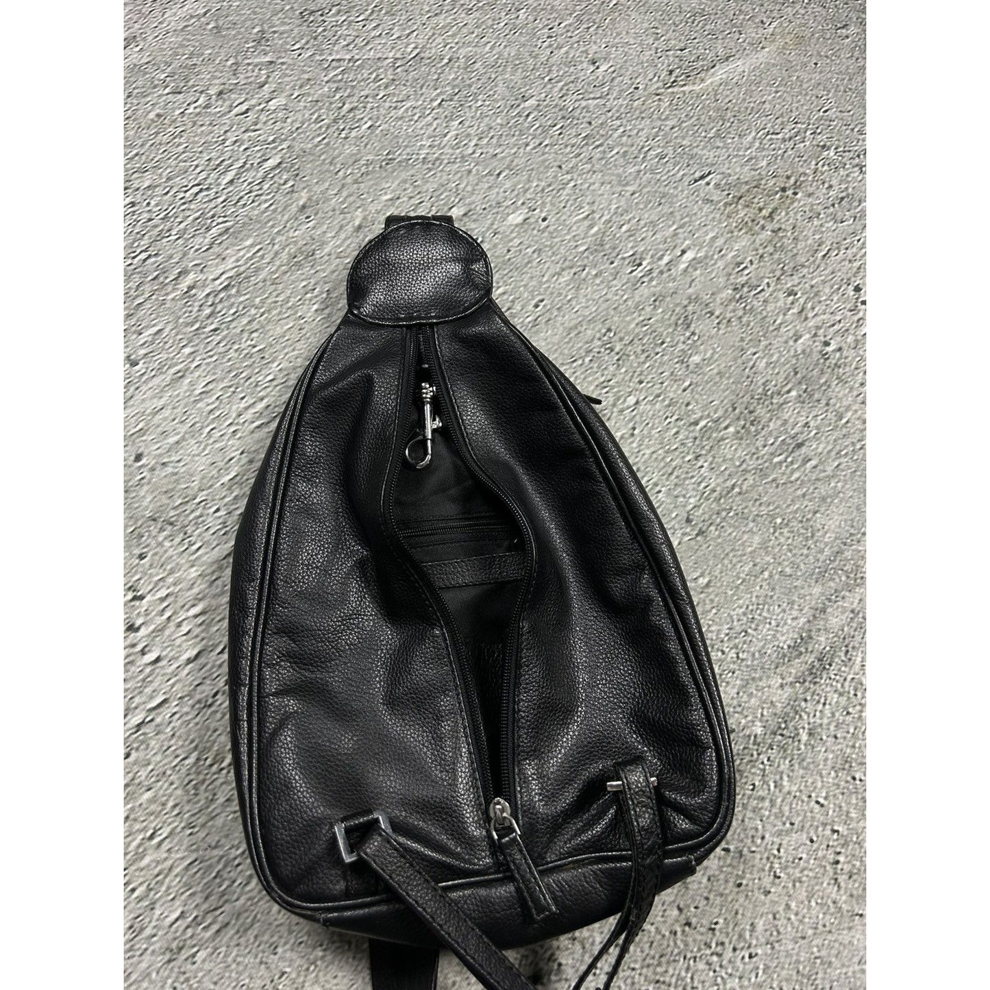 Leather Sling Bag vintage black