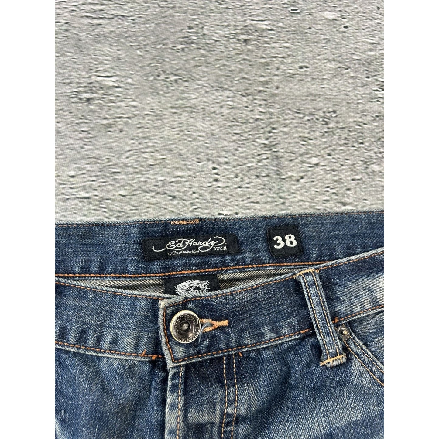 Ed Hardy Christian Audigier vintage jeans big logo pants
