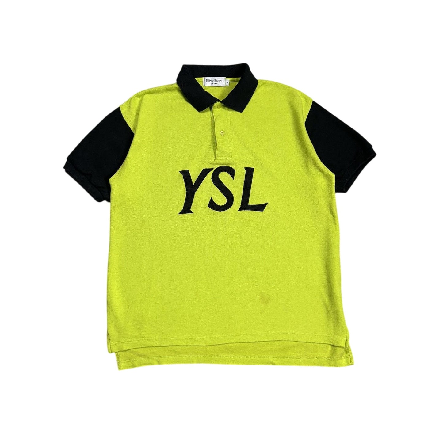 YSL Yves Saint Laurent polo vintage big logo spell out shirt