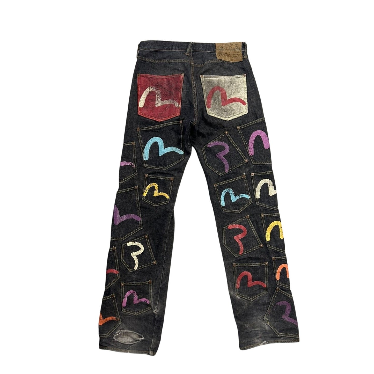 Evisu multipocket jeans multicolor vintage selvedge denim