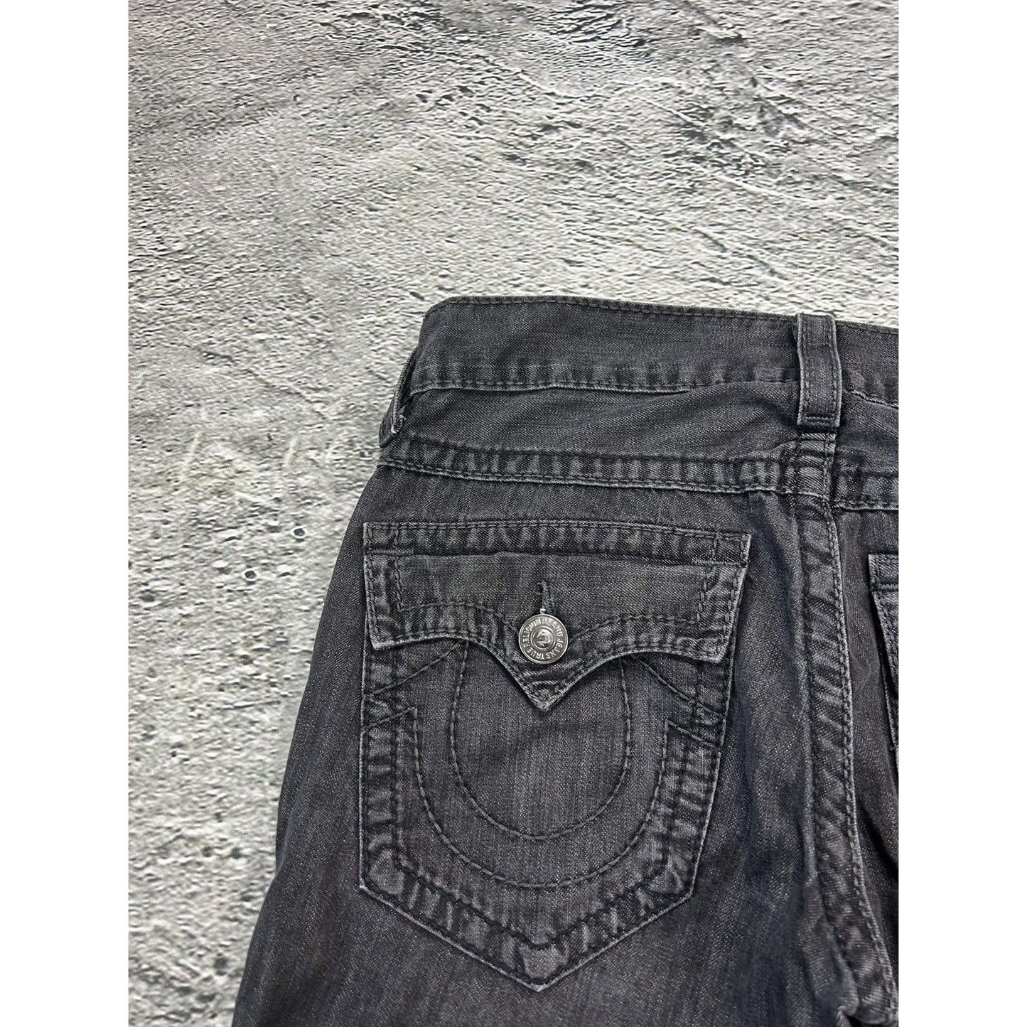 True Religion vintage grey jeans denim pants Y2K