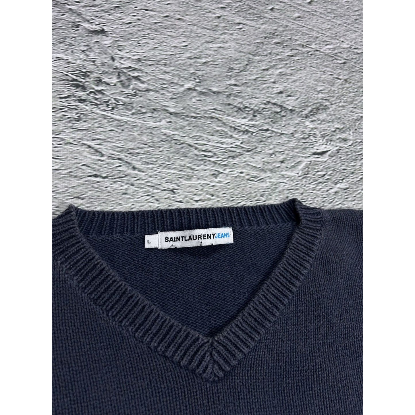 Saint Laurent Paris sweater big logo spellout jeans SLP YSL