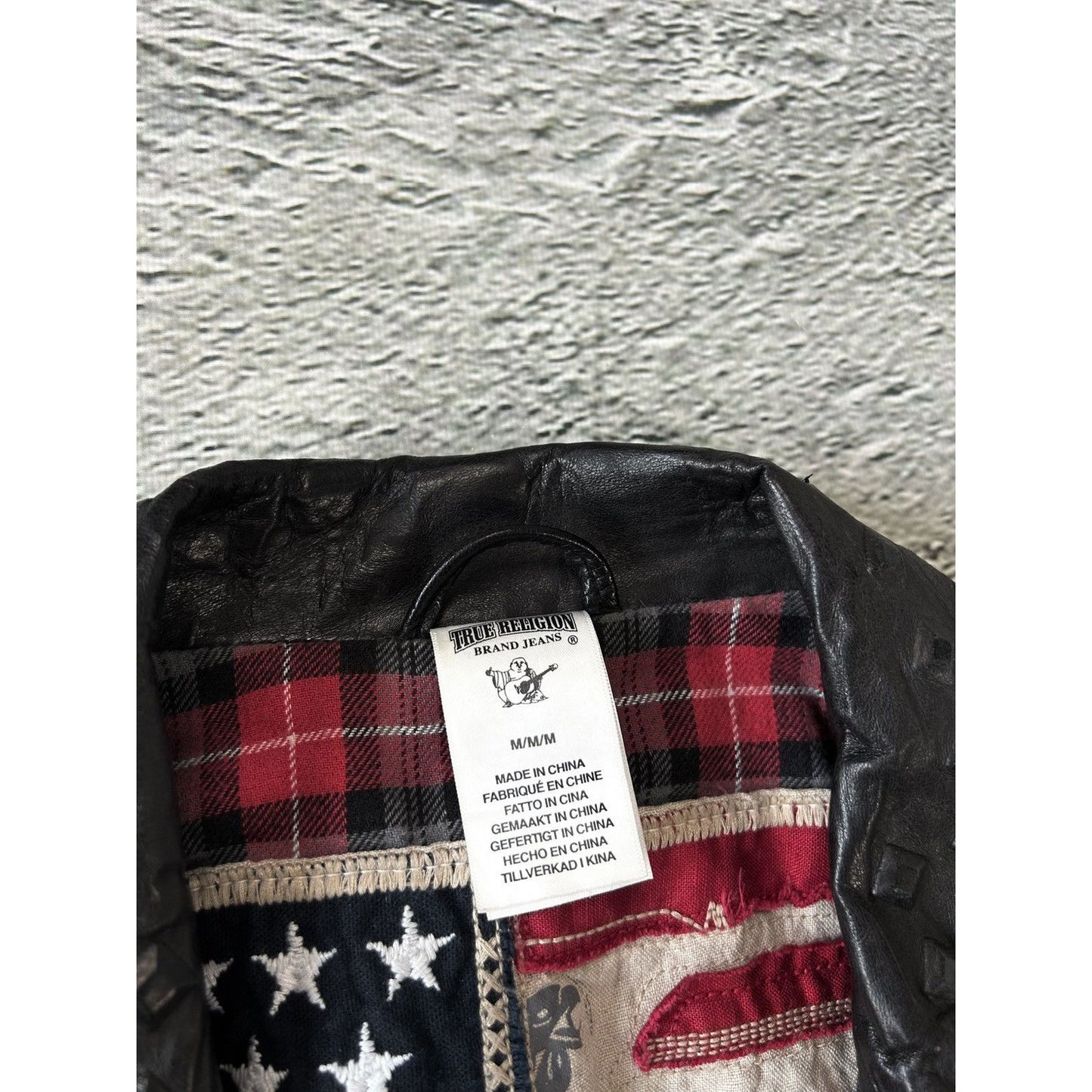 True Religion leather jacket black Y2K Avant Garde