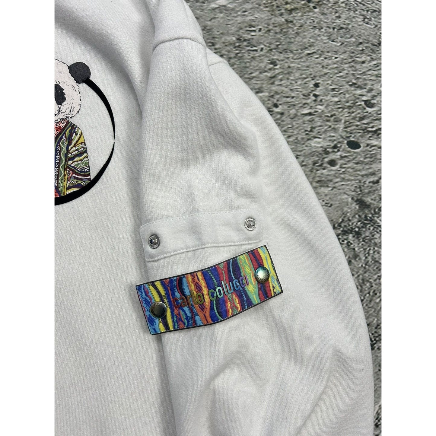 Carlo Colucci Hoodie White Multicolor Pandalucci