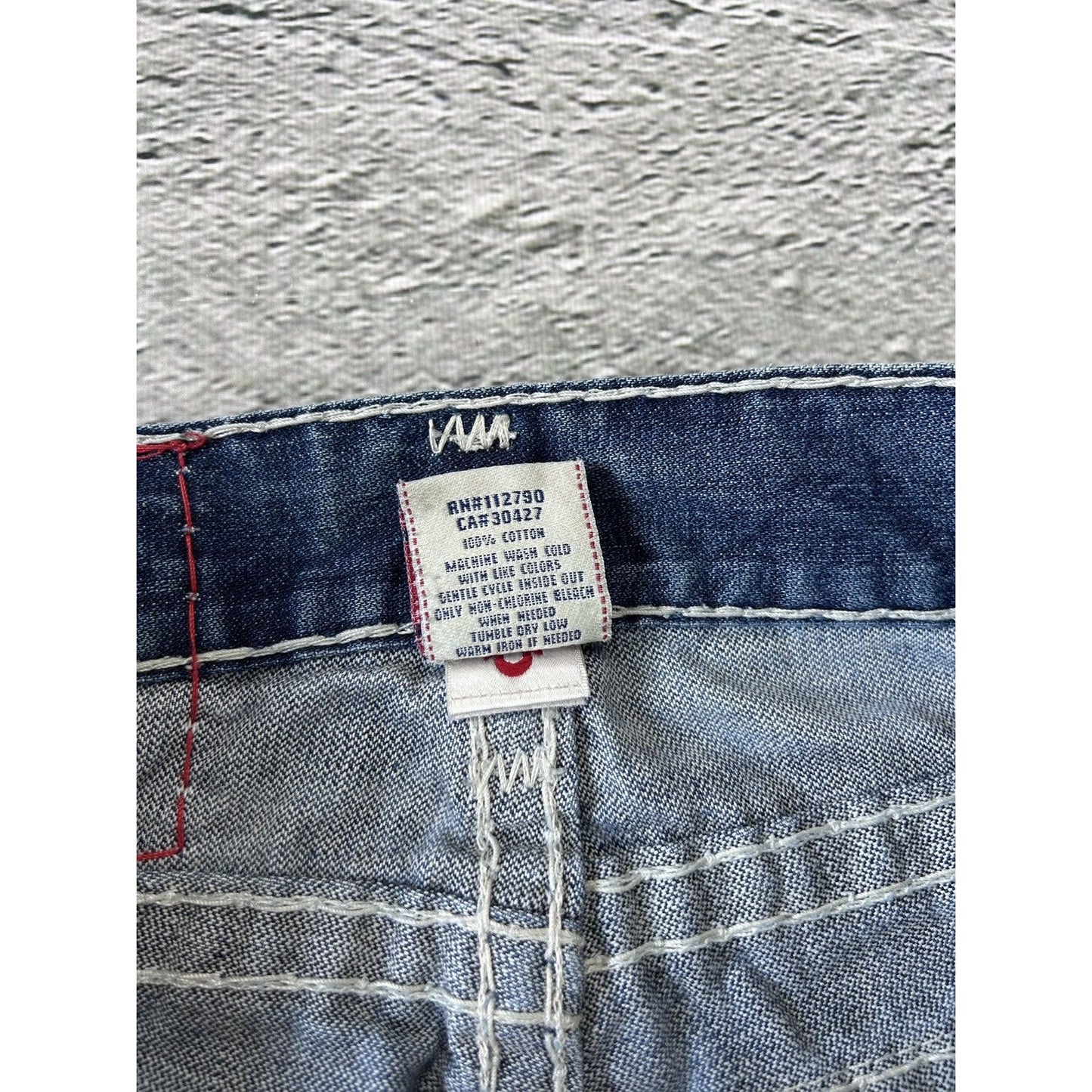 True Religion blue jeans white stitching Y2K Ricky Super T