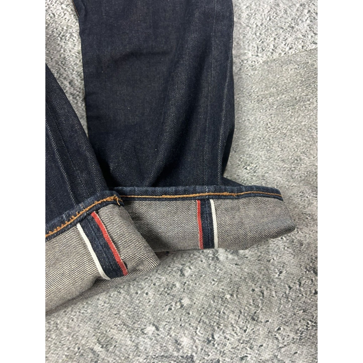 Evisu jeans red logo selvedge navy denim vintage