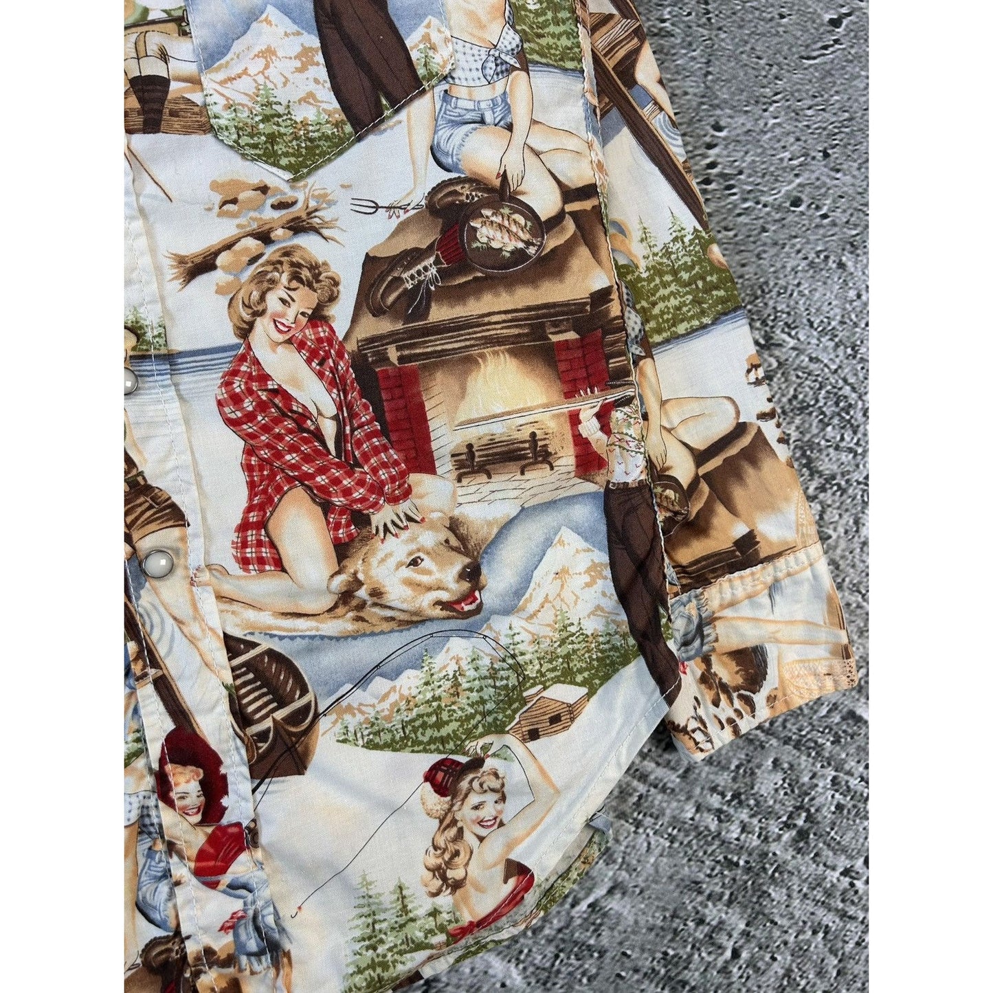 Evisu shirt button-up playboy style sexy fullprint