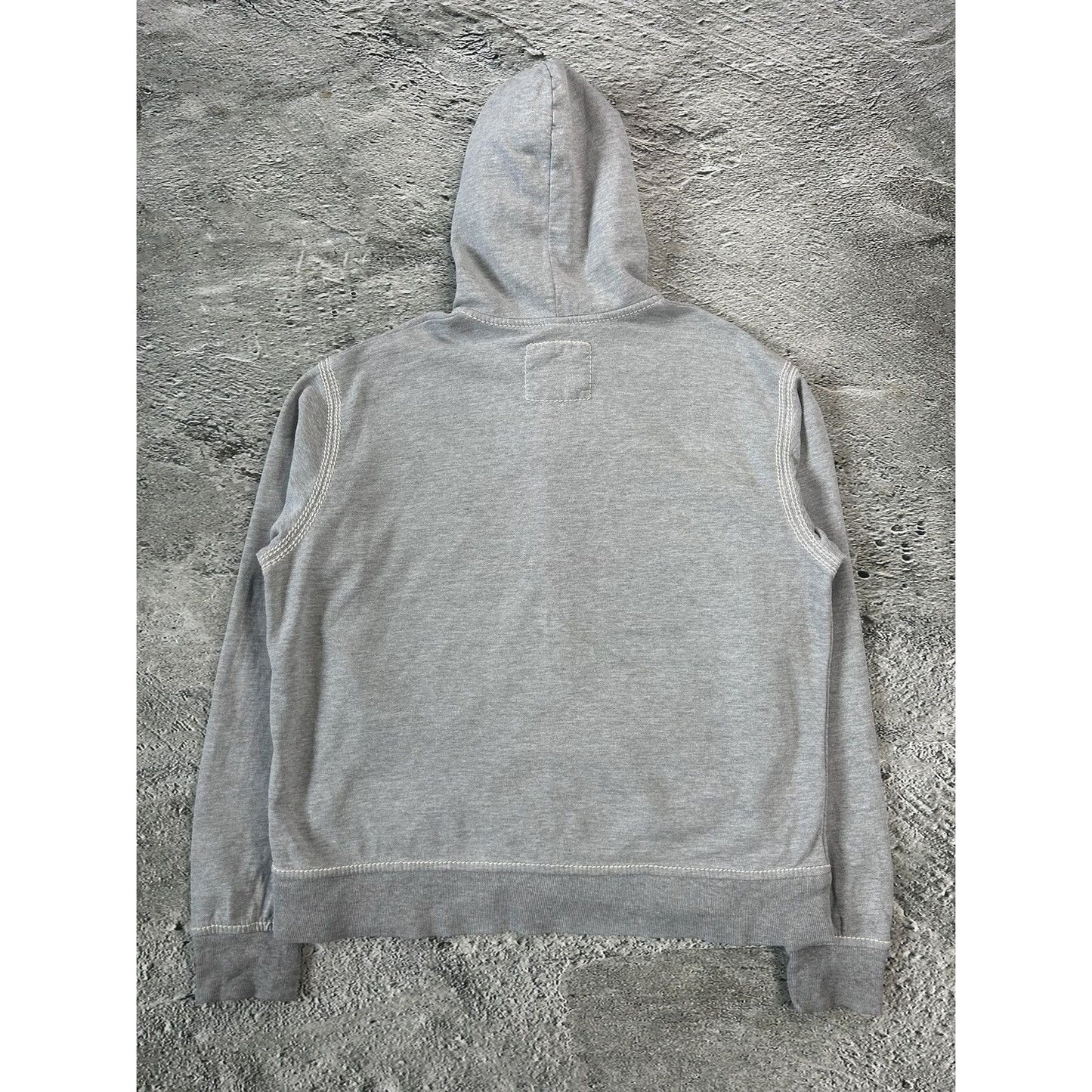 True Religion vintage grey zip hoodie white thick stitching