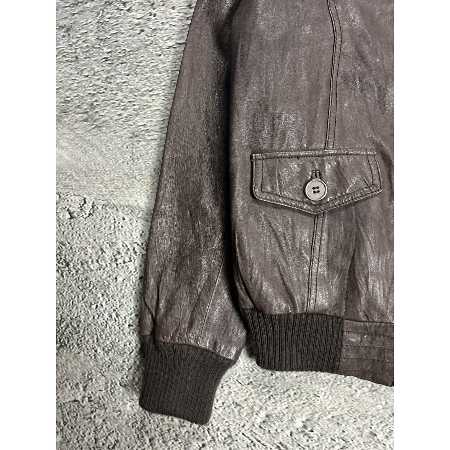 Leather Jacket Vintage hooded brown Y2K Bik Bok