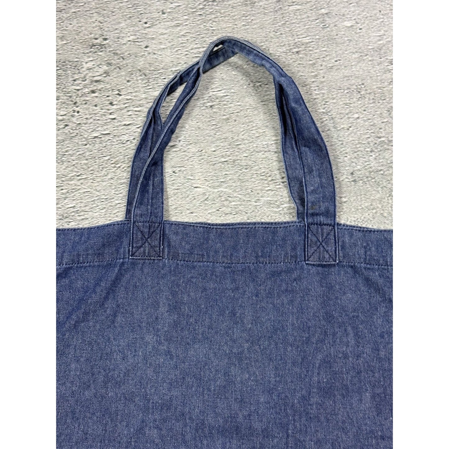 Evisu Tote bag blue big logo seagull white Paris vintsge