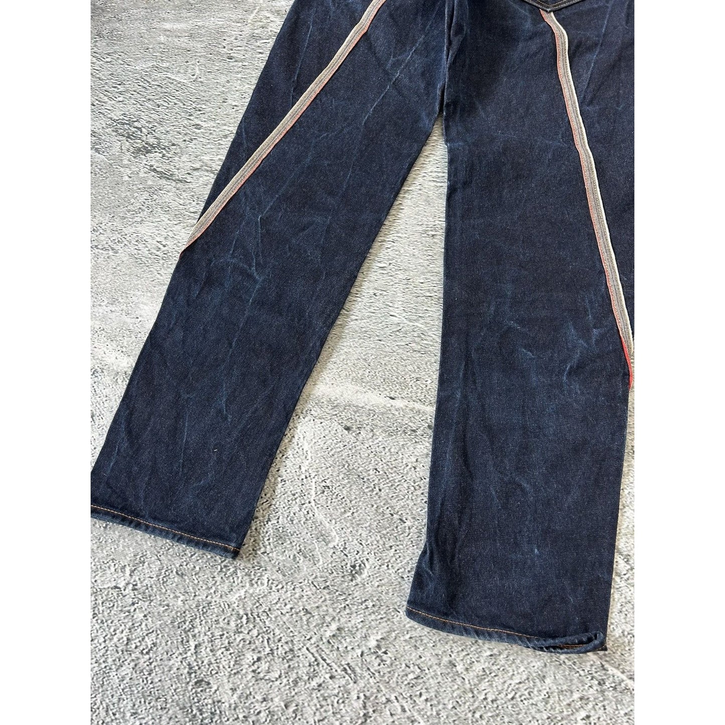 Evisu jeans vintage inside out selvedge red embroidery