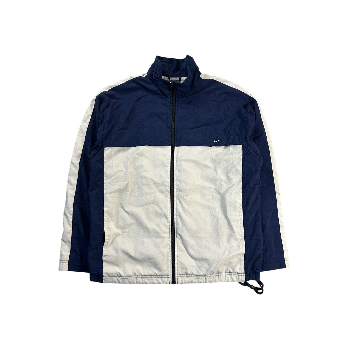 Nike track jacket vintage navy blue nylon Y2K