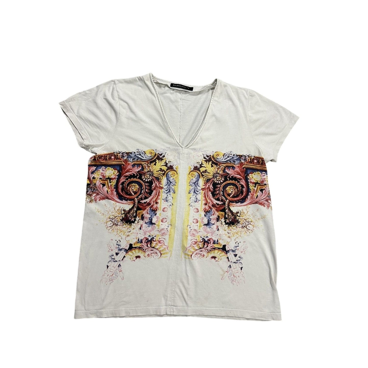 Balenciaga T-shirt floral vintage vneck tee