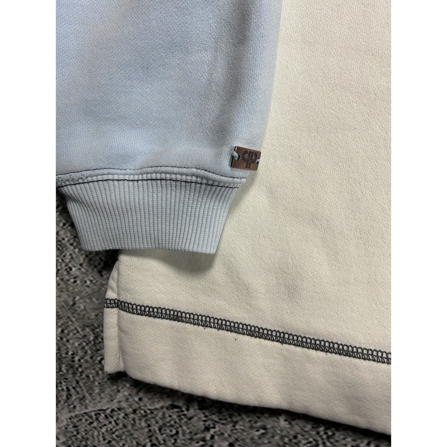 Pelle Pelle sweatshirt big logo 90s beige blue crewneck