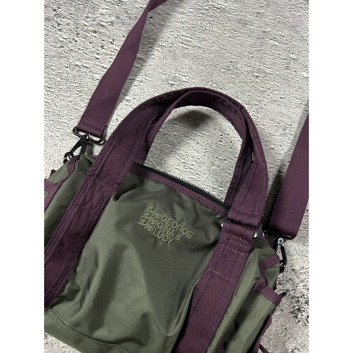 George Gina & Lucy bag khaki purple Y2K GGL Come Titikaka
