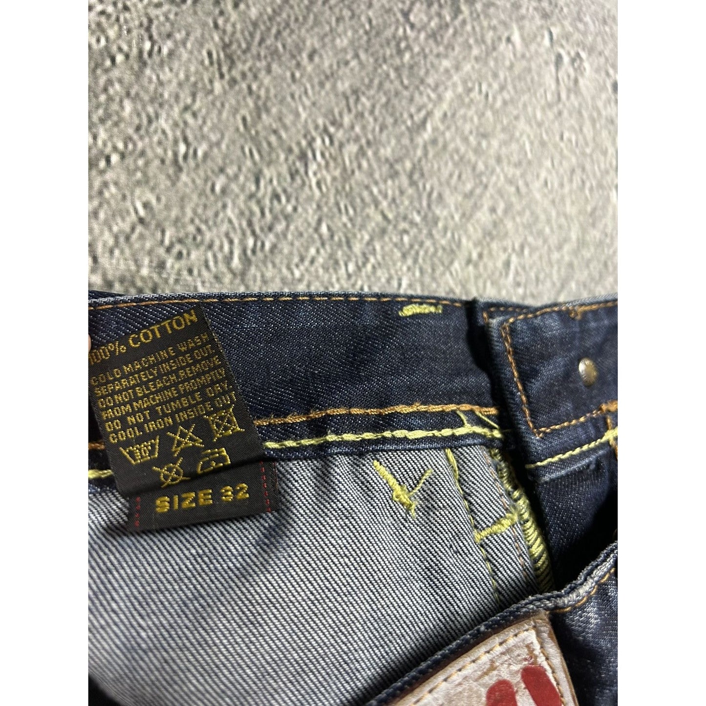 Evisu EU ED jeans vintage denim pants cargo navy blue Y2K