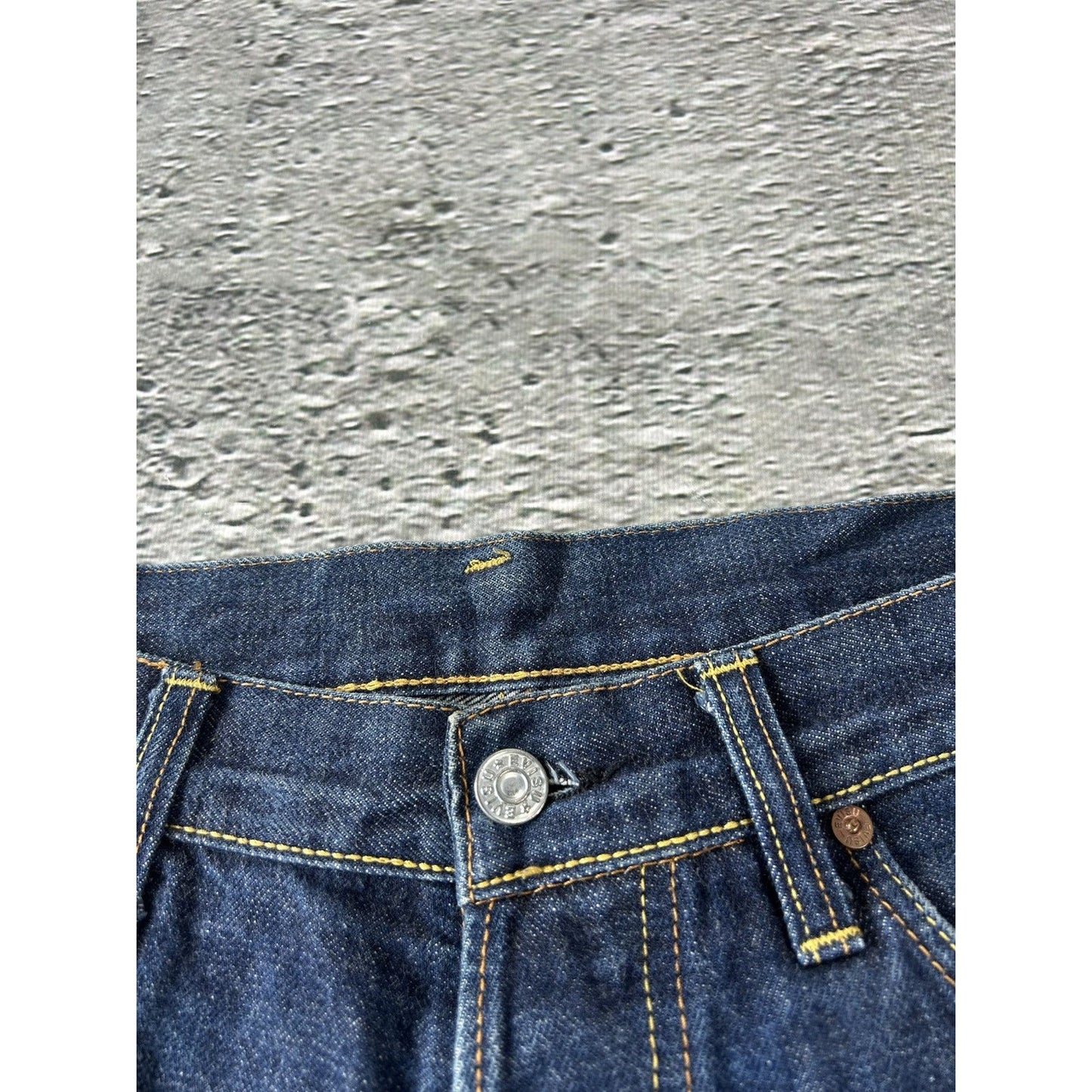 Evisu jeans vintage handpainted seagull logo selvedge denim