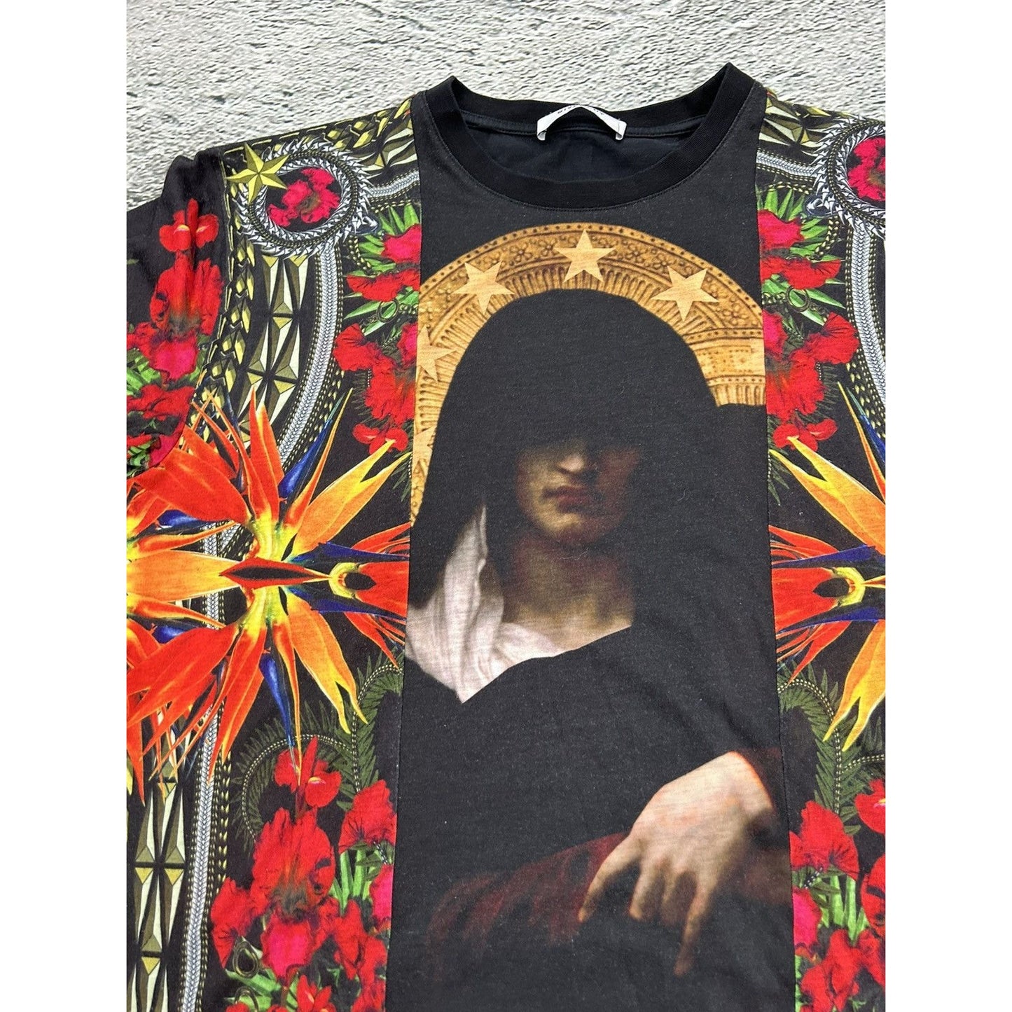 Givenchy Madonna and Iris SS13 t-shirt black tee fullprint