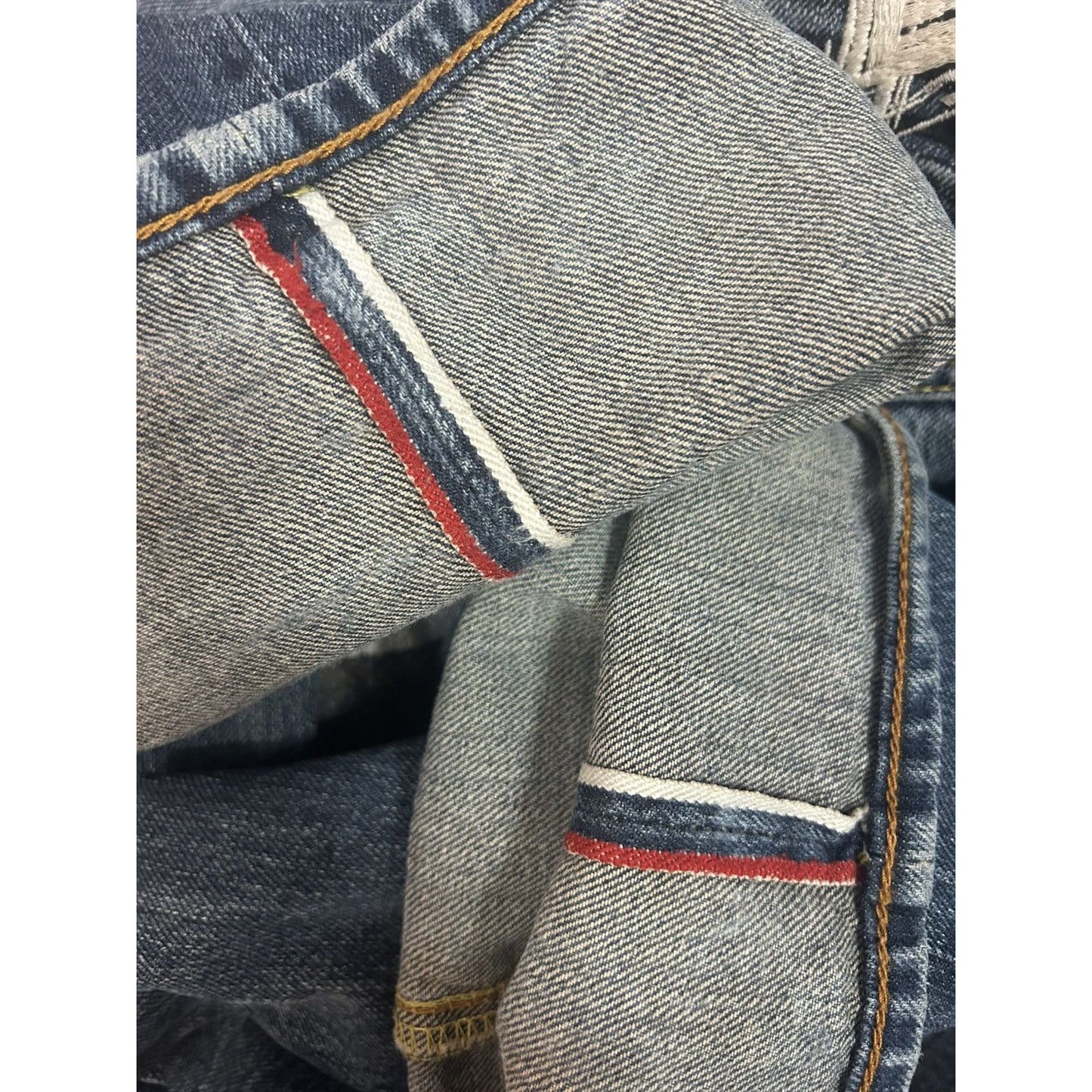 Evisu jeans vintage embroidery seagull logo selvedge denim